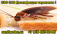 СЭС САО дезинсекция тараканов 